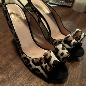 Kate Spade Leopard Print Pony hair Charm Heels